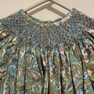 Short sleeve Amanda Remembered fall paisley smocked dress, 6T